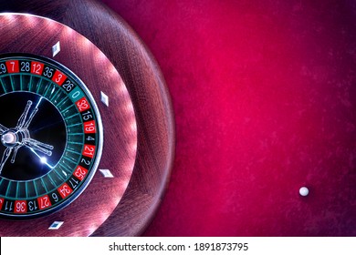 Roulette Wheel Overhead View At The Casino