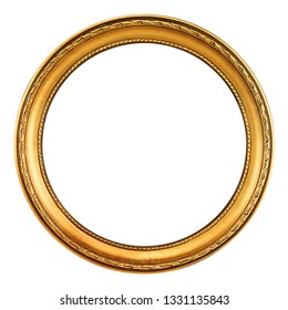 Round Antique Empty Picture Frame With Clipping Path