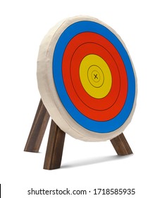 Round Archery Target Isolated on White Background.