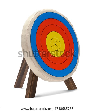 Round Archery Target Isolated on White Background.