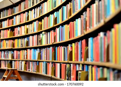 Round bookshelf in public library - Shutterstock ID 170760092