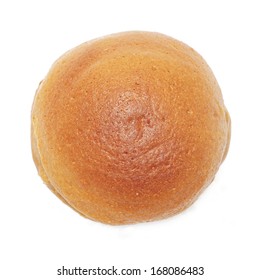 Round Bread On White Background - Top View