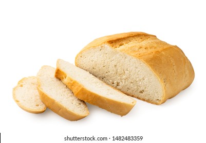 Round Bread Sliced On A White Background. Isolated