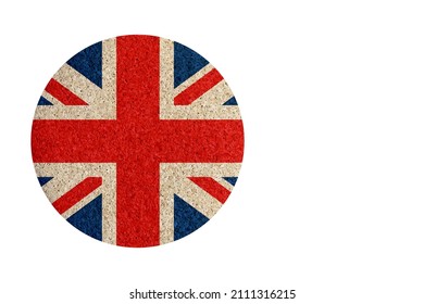 Round British Flag Cork Coaster Isolated On White Background