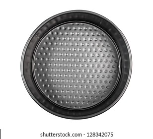 Round Cake Pan (Tin, Mould). Isolated With Clipping Path.