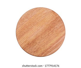 Round chopping board isolated on white