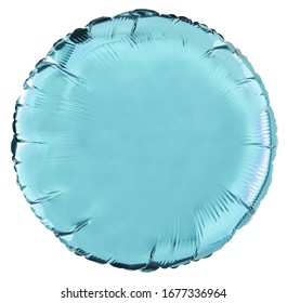 Round Circle Shape Metallic Foil Balloon In Light Blue Color