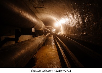 Round Concrete Underground Tunnel Of Sewer, Heating Duct Or Water Supply System