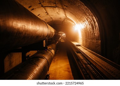 Round Concrete Underground Tunnel Of Sewer, Heating Duct Or Water Supply System