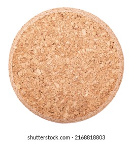 Round cork board isolated on white background, close up. Cork table coaster. File contains clipping paths. Space for text. - Shutterstock ID 2168818803