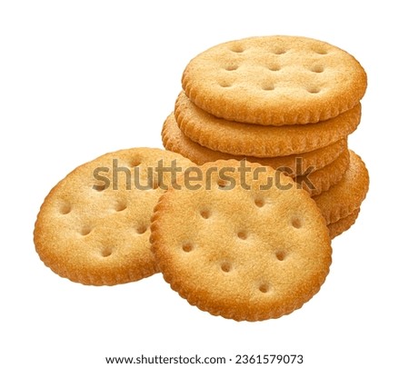Round cracker isolated on white background , full depth of field