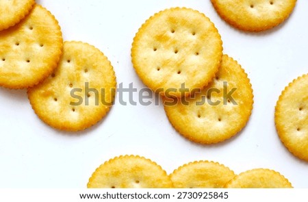Round cracker isolated on white background