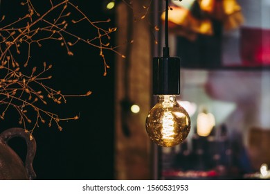 Round filament bulb with industrial style - Powered by Shutterstock