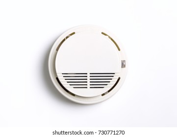 Round Fire Alarm Smoke Alarm Isolated On White