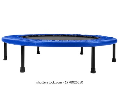 round fitness trampoline on legs, for training or for children, on a white background, side view, isolate - Shutterstock ID 1978026350