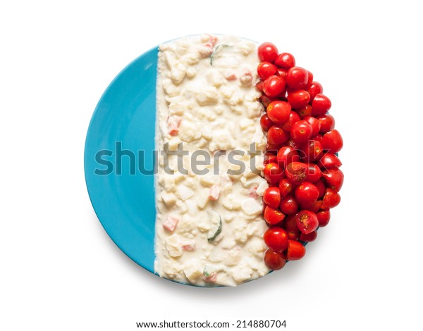 Round Flag France Made Tomato Salad Stock Photo Edit Now 214880704