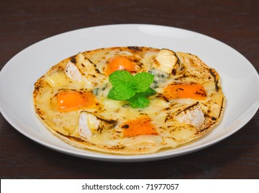 Round Flat Bread With Cheese That Called Cheese Paratha