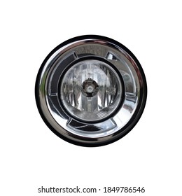 Round Headlight Isolated On White Background