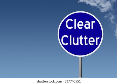 Round Highway Road Sign With Text Clear Clutter