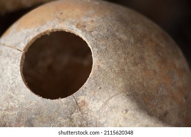 A Round Hole In A Dried Gourd