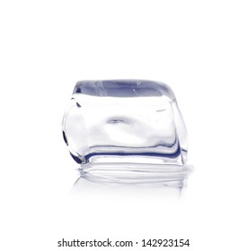 Round Ice Cube On White Background