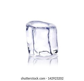 Round Ice Cube On White Background