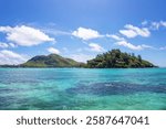 Round Island, Saint-Anne Marine National Park, Republic of Seychelles, Africa.
Round Island seen from Long Island. Island Saint-Anne in the background, Seychelles. 