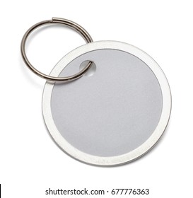 Round Key Chain Tag Isolated On White Background.