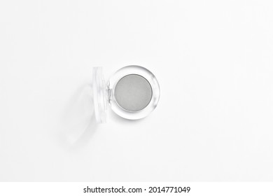 Round Matte Metallic Creamy Eye Shadow  Isolated On White Background Luxury Cosmetic Concept For Advertising