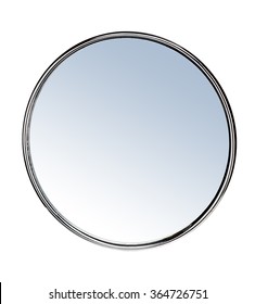 Round Mirror - Isolated On White Background