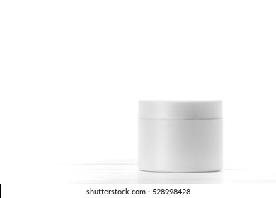 Round Packaging Of Cream. Jar Of Cream Isolated On White Background