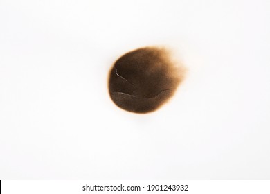 Round Paper Burn Mark On White Background