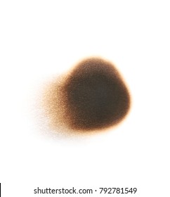 Round Paper Burn Mark Stain Isolated Over The White Background