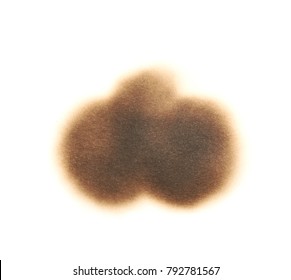 Round Paper Burn Mark Stain Isolated Over The White Background