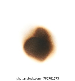 Round Paper Burn Mark Stain Isolated Over The White Background