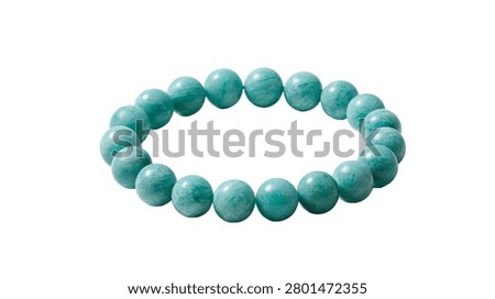 Round polished amazonite gemstone bead stretch bracelet