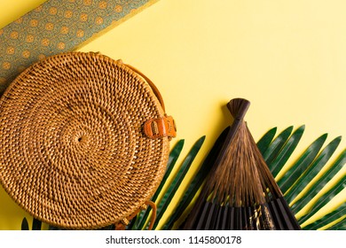 rattan hand fan