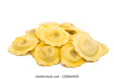 Round Ravioli Isolated On White Background