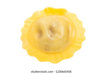 Round Ravioli Isolated On White Background