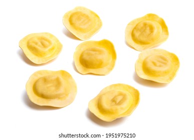 Round Ravioli Isolated On White Background 