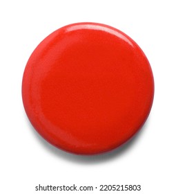 Round Red Pin Button Cut Out on White. - Shutterstock ID 2205215803