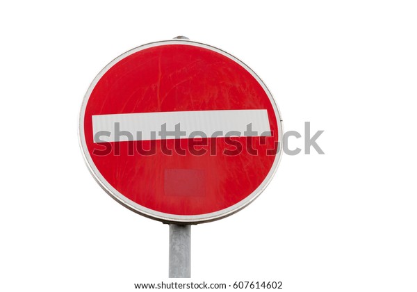 Round Red Sign No Entry Road Stock Photo 607614602 | Shutterstock