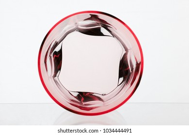 Round Red Whisky Glass