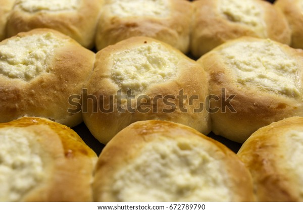 Round Russian Scones Cottage Cheese Vatrushka Stock Photo Edit