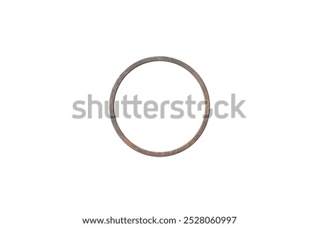 Round rusty iron frame is isolated. 