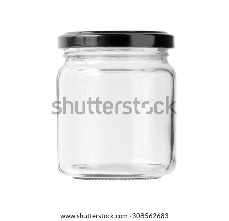 Round Shape Glass Canister isolated on white background