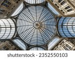 The round shape roof glass in Galleria Vittorio Emanuele II Milano Italy