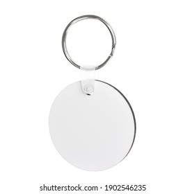 Round shaped white trinket with metal ring