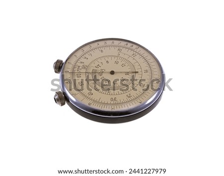 Round slide rule isolated on a white background