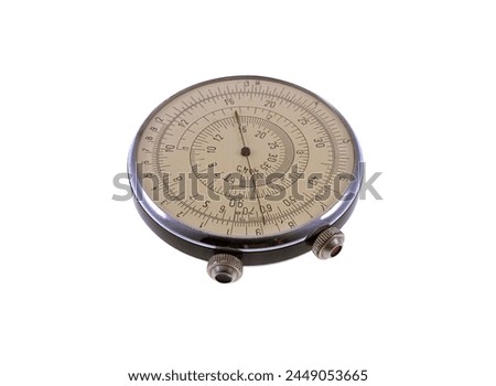 Round slide rule isolated on a white background